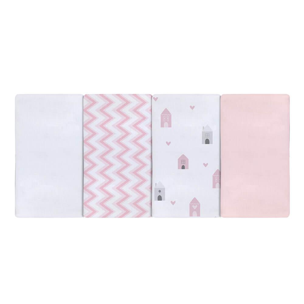 Kit Pano De Boca Bebê Papi Karinho Flanelado - 04 Peças