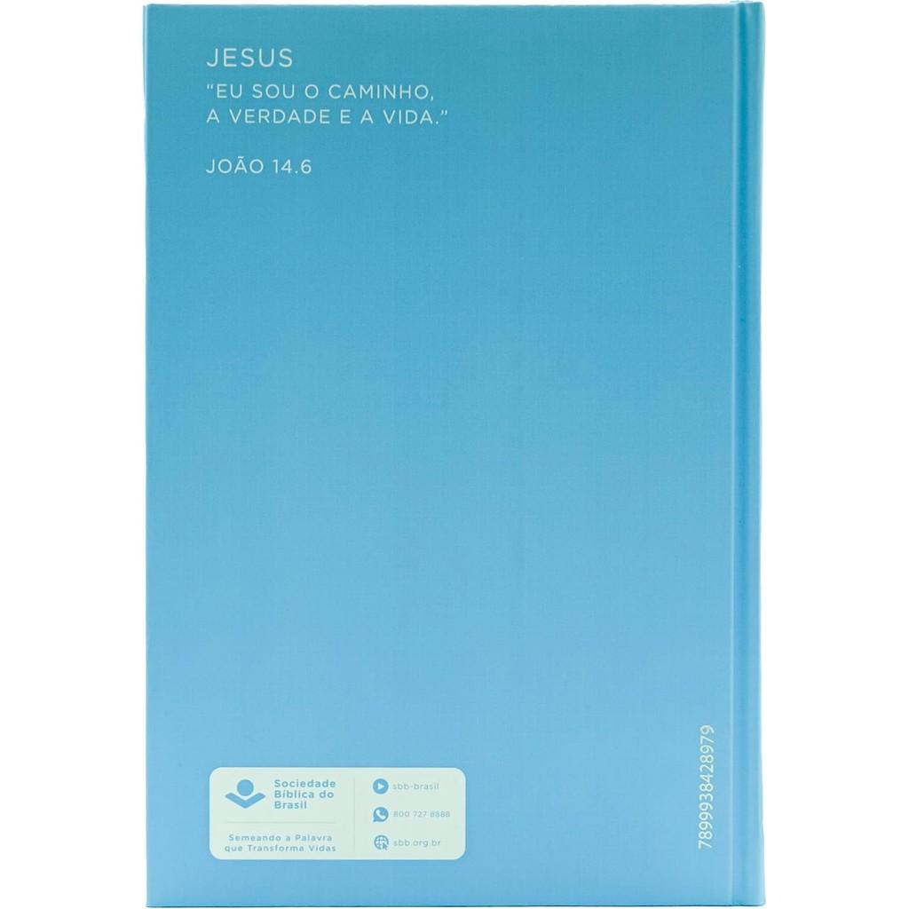 Bíblia Sagrada Naa Letra Normal Capa Dura Flower Blue