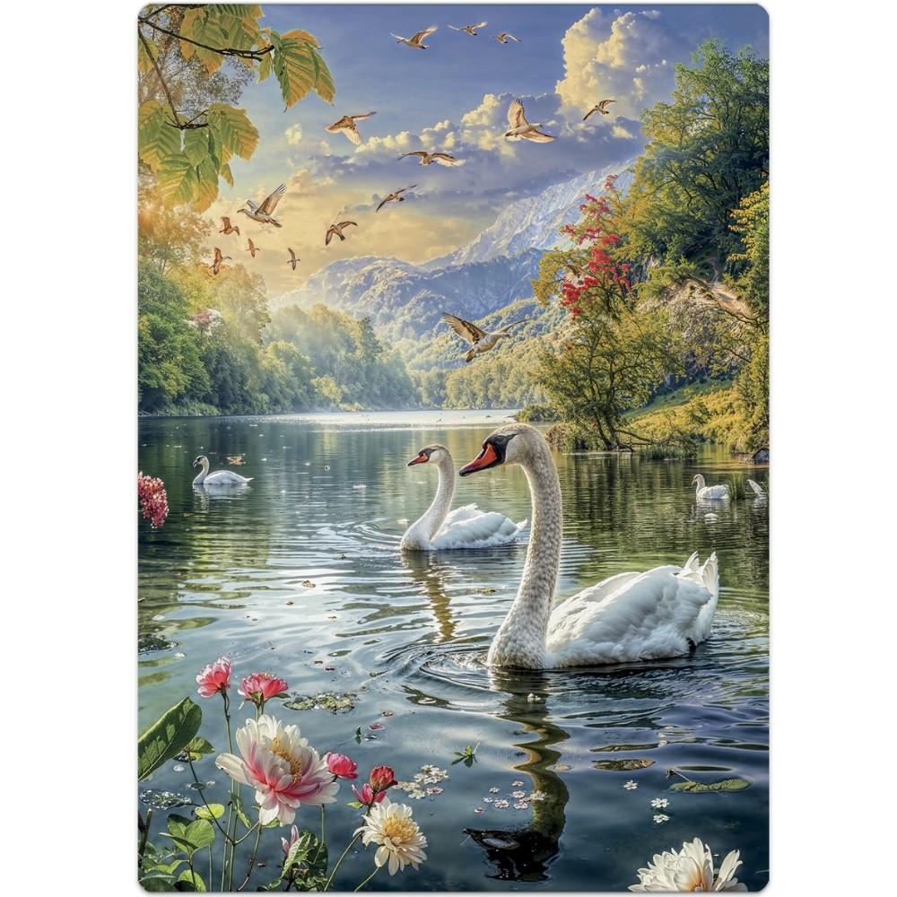 Quebra Cabeça Lago Dos Cisnes 500 Peças Nano Toyster Inteligência Ia Natureza Pato Puzzle Pássaros