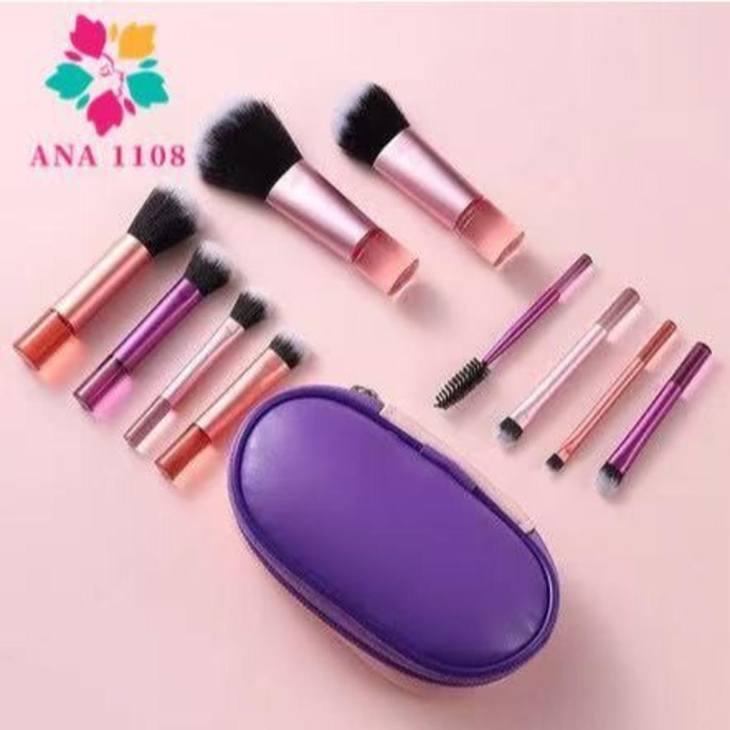 Kit 10 Mini Pincéis Para Maquiagem Com Estojo Bolsa Para Viagem-312-097