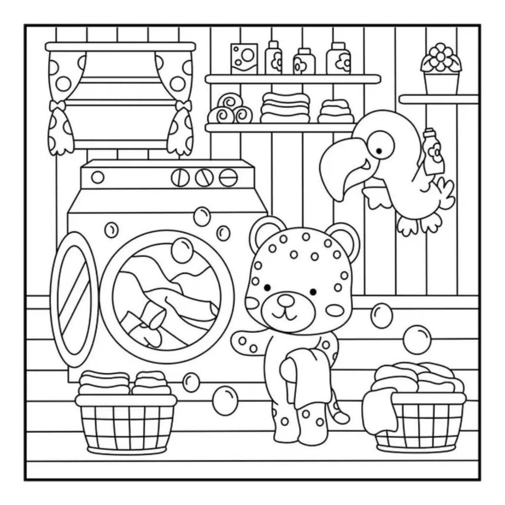 Comfy Cozy Books Cute World Para Colorir