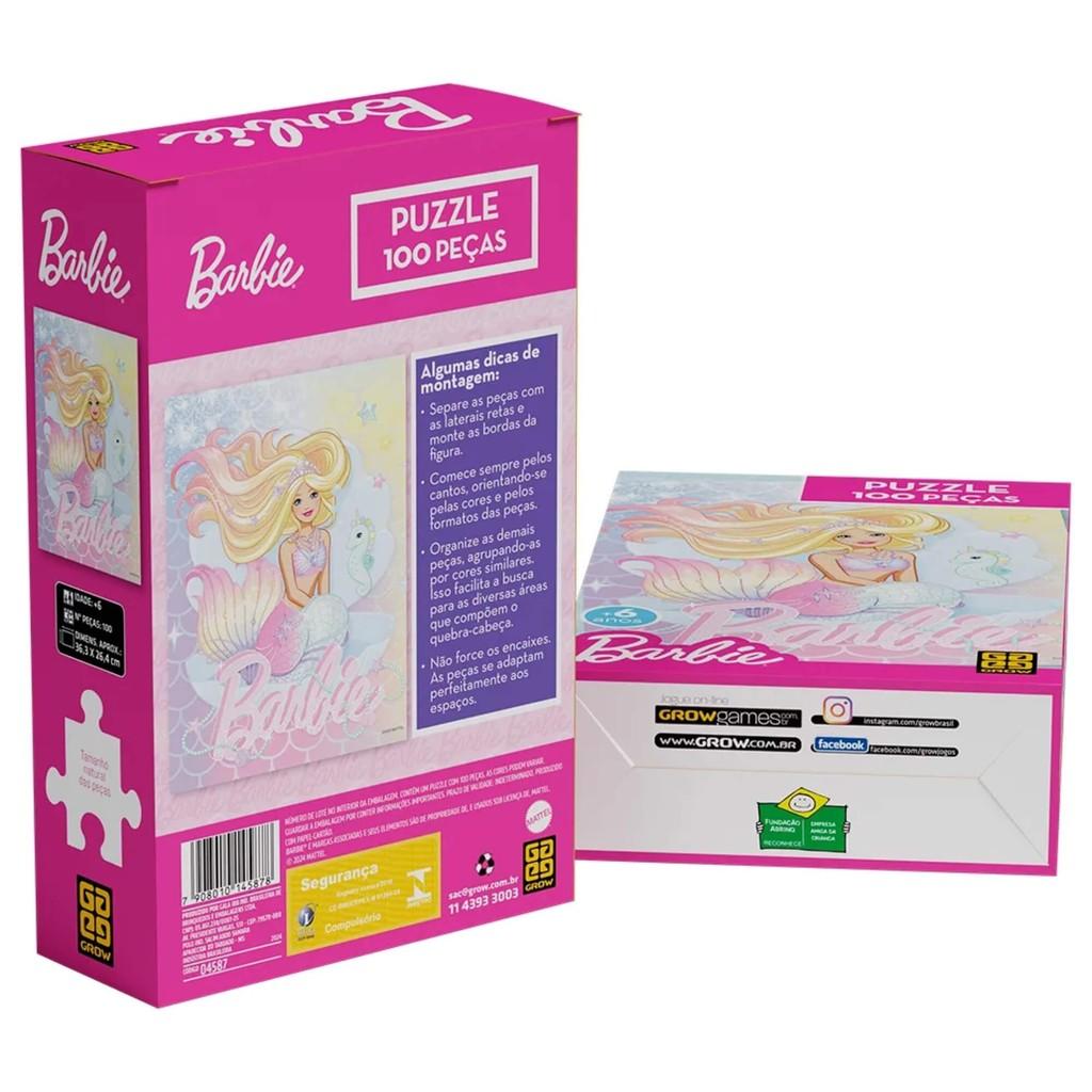 Quebra-cabeça Barbie Brilhante 100 Peças Grow