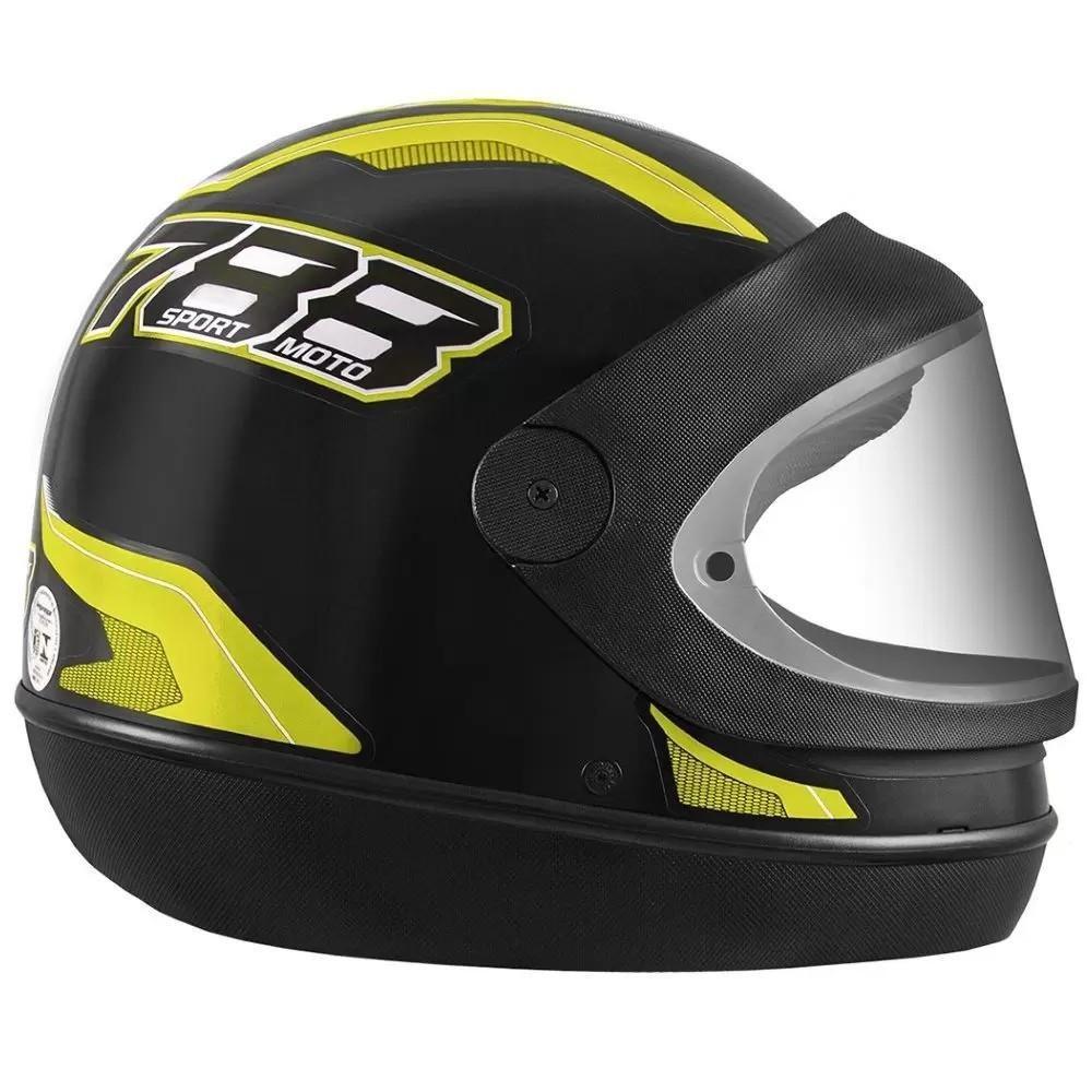 Capacete Para Moto PRO Tork New Preto E Amarelo 58