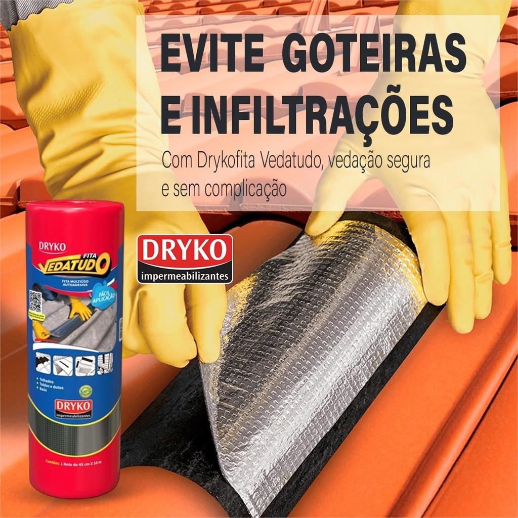 Fita Manta Asfáltica Aluminizada 10cm X 10mt Multiuso Vedatudo