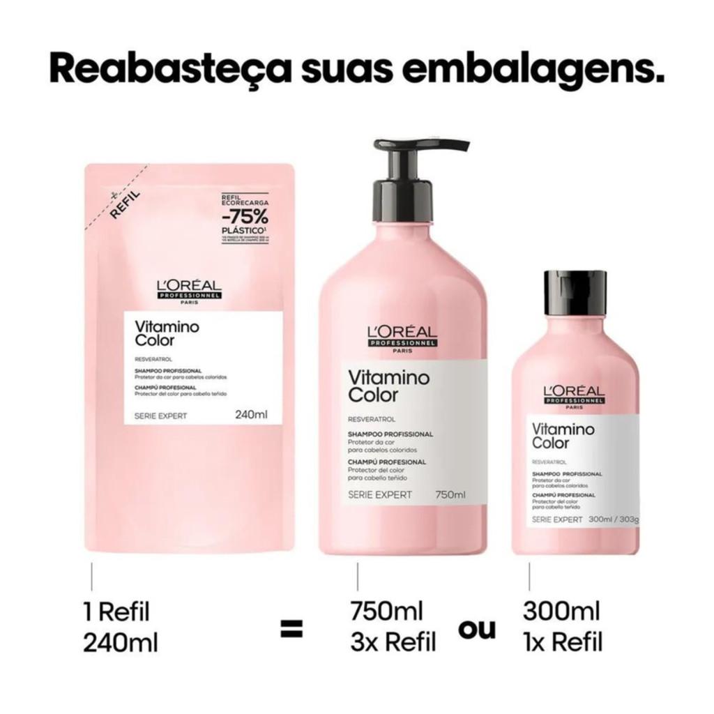 Refil - Shampoo L Oréal Professionnel Vitamino Color 240ml