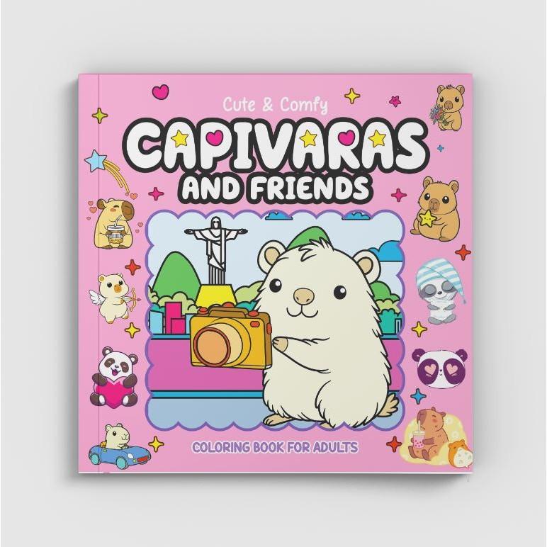 Cute Comfy Coloring Book For Adults - Capivaras And Friends - Livro De Colorir Adulto 11