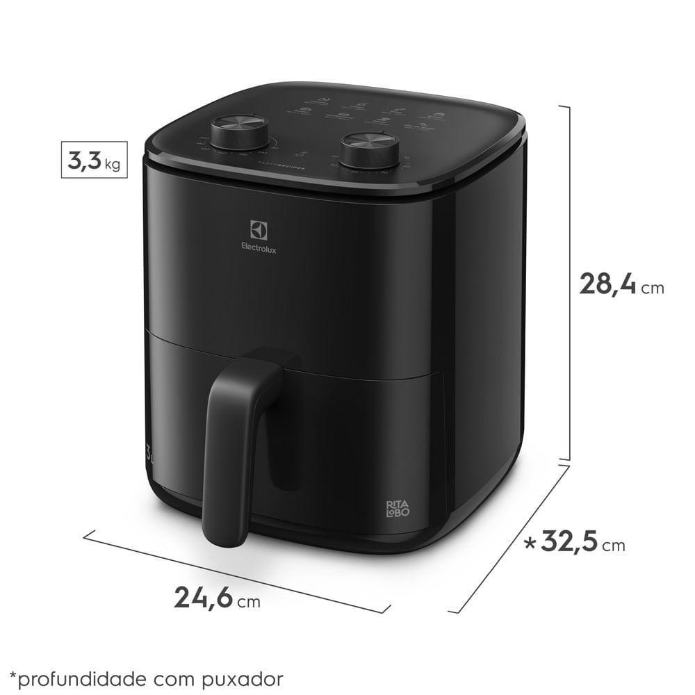 Air Fryer Electrolux Por Rita Lobo 3L Preta Efficient C/Desligamento Automático 1200w (eaf05)