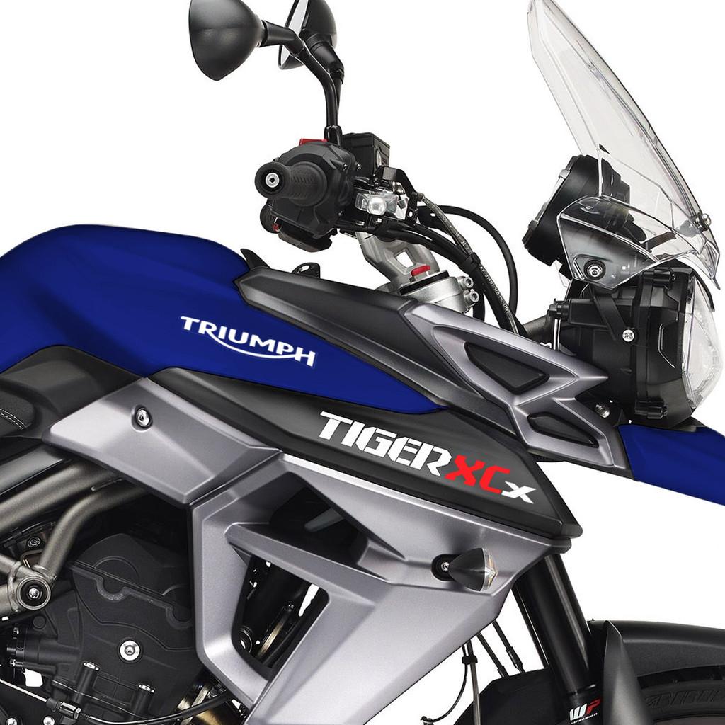 Kit Adesivos Moto Triumph Tiger 800 Xcx Branco Faixas Tanque