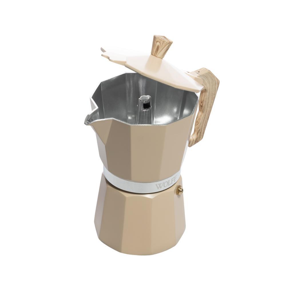 Cafeteira Italiana Wolff De Alumínio Bege Fosca 300ml