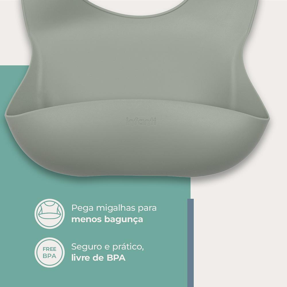 Babador De Silicone Infantil Pega Migalhas Piccolo Infanti