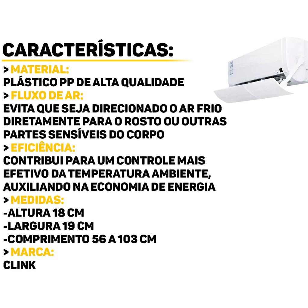 Defletor Plástico Para Ar Condicionado Direcionador De Ar Com Suporte Ajustável Universal