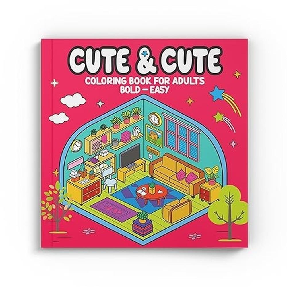 Coleção Cute Coloring Book For Adults - Kit Com 2 Livros De Colorir