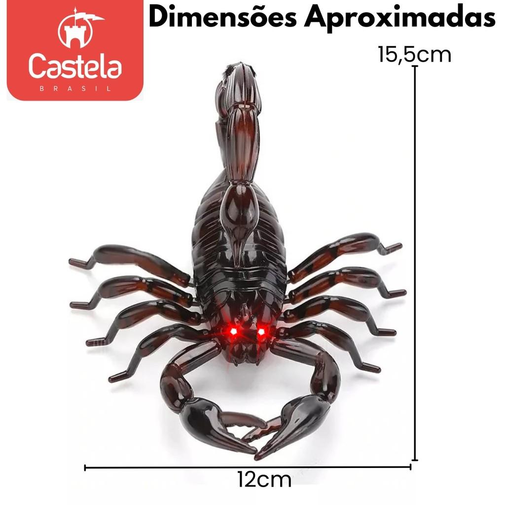 Brinquedo Escorpião Preto De Controle Remoto C/Luz - Castela