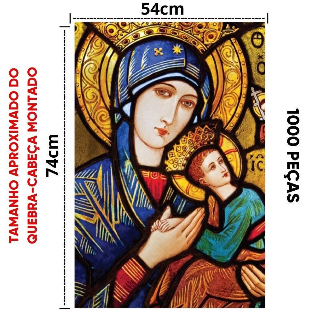Quebra Cabeça Nossa Senhora 1000 Peças Pais E Filhos Puzzle Santa Religião Católica Ave Maria Deus