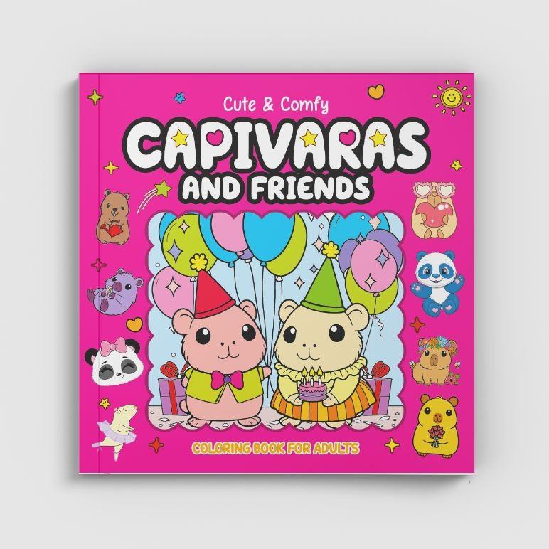 Cute Comfy Coloring Book For Adults - Capivaras And Friends - Livro De Colorir Adulto 10