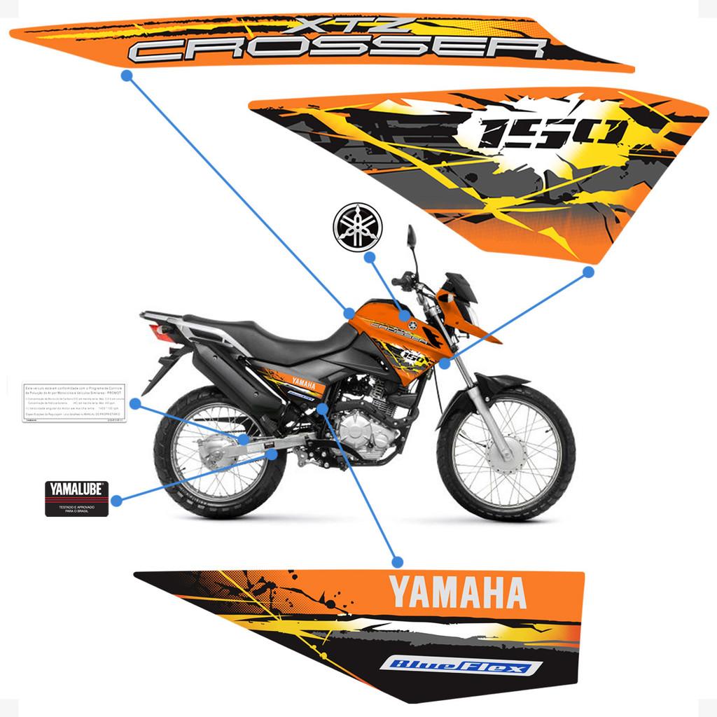 Adesivos Yamaha Crosser Xtz 150 2014 Moto Laranja - Generico