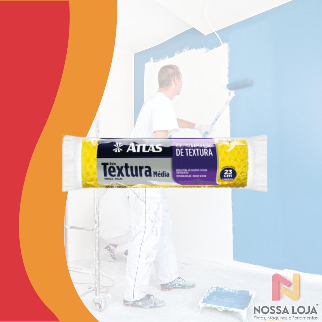 Rolo Textura Media 23cm 110/65 Atlas