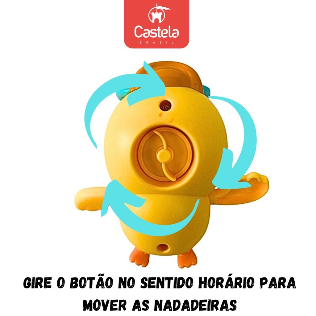 Brinquedo Pato De Banho Amarelo Divertido Que Nada Para Piscina Banheira Infantil - Castela
