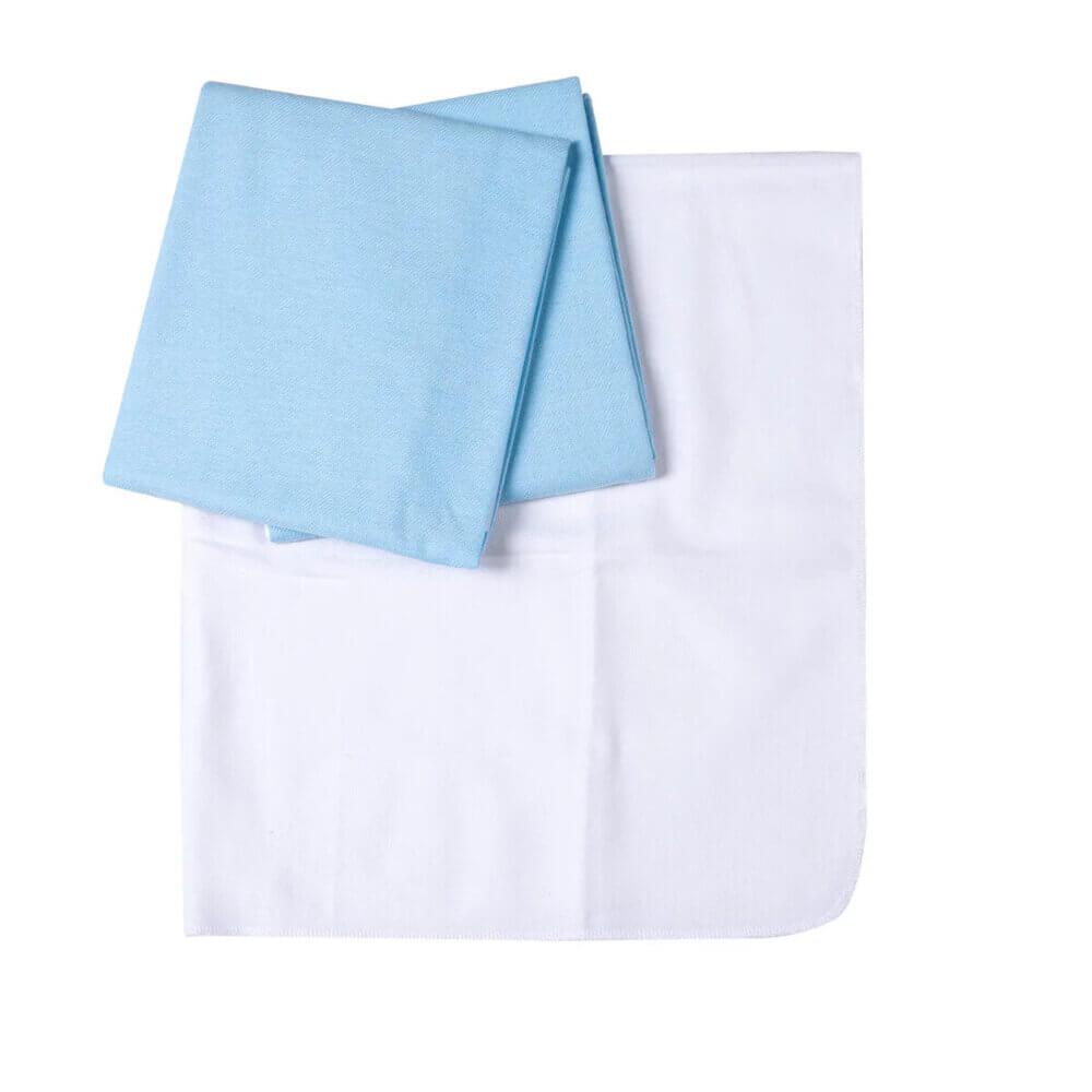 Kit Cueiro Papi Karinho Flanelado Liso Azul 3 Peças 80cm X 50cm