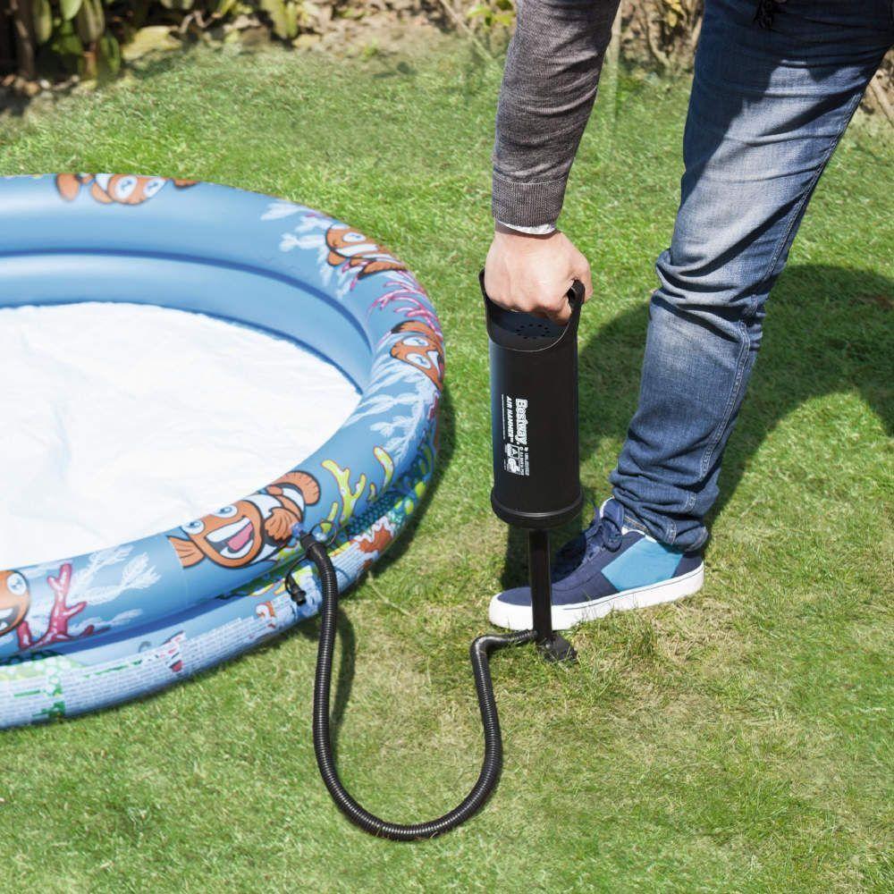 Colchão Inflável Solteiro Bestway 185x76x22cm + Bomba De Ar Bestway Manual Com 3 Bicos Adaptadores