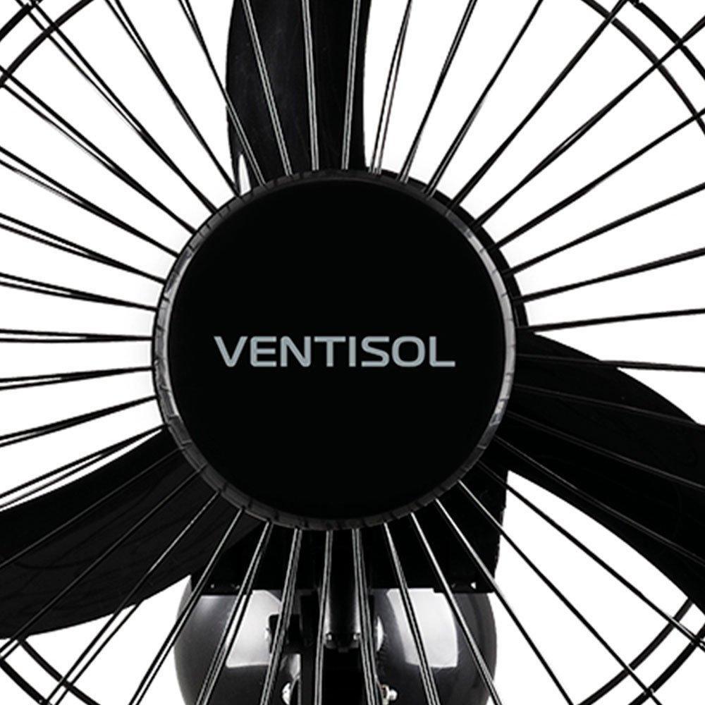 Ventilador De Parede Preto Em Aço 50cm 200w - Ventisol