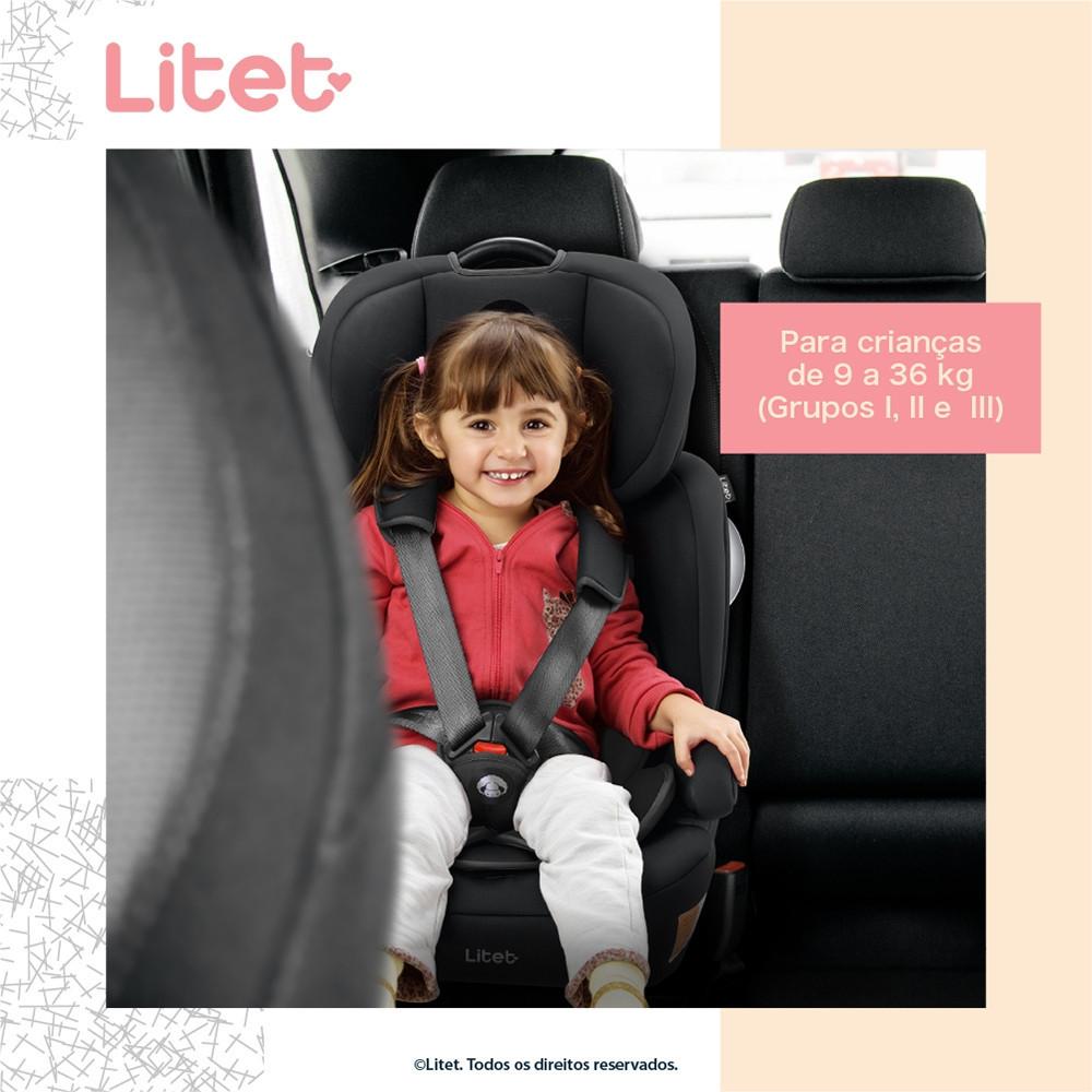 Cadeirinha Infantil Para Carro Safemax Fix 2.0 Isofix 9-36 Kg Preta Litet - Bb459