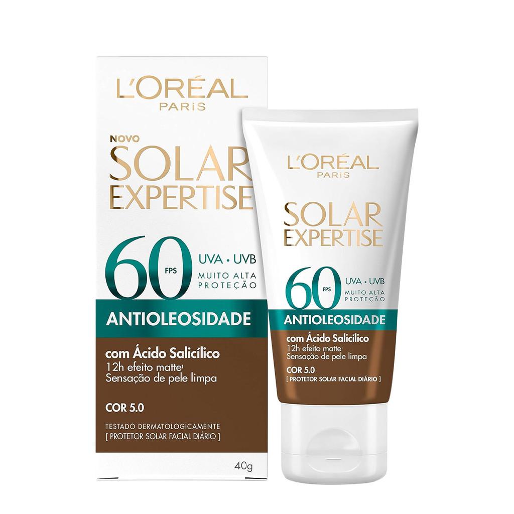 L Oréal Paris Solar Expertise Antioleosidade Fps60 Cor 5.0 - Protetor Solar Facial 40g