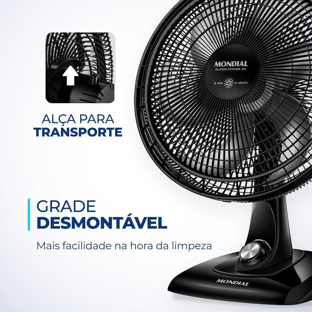 Ventilador De Mesa Mondial 6 Pás Vent 40cm 220v/60hz