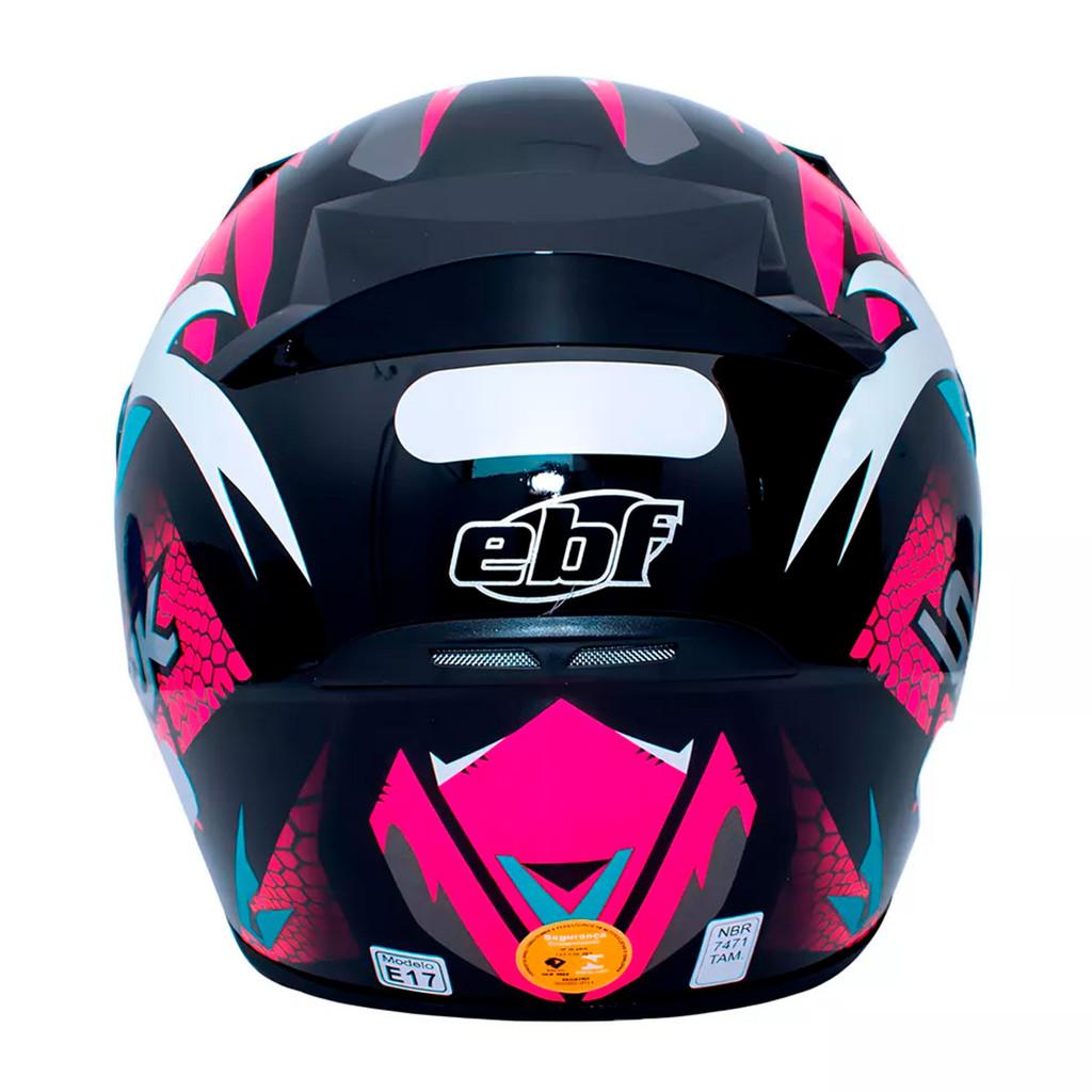 Capacete Moto Fechado Spark Dragon Viseira Cristal Preto C/Rosa Inmetro - Ebf