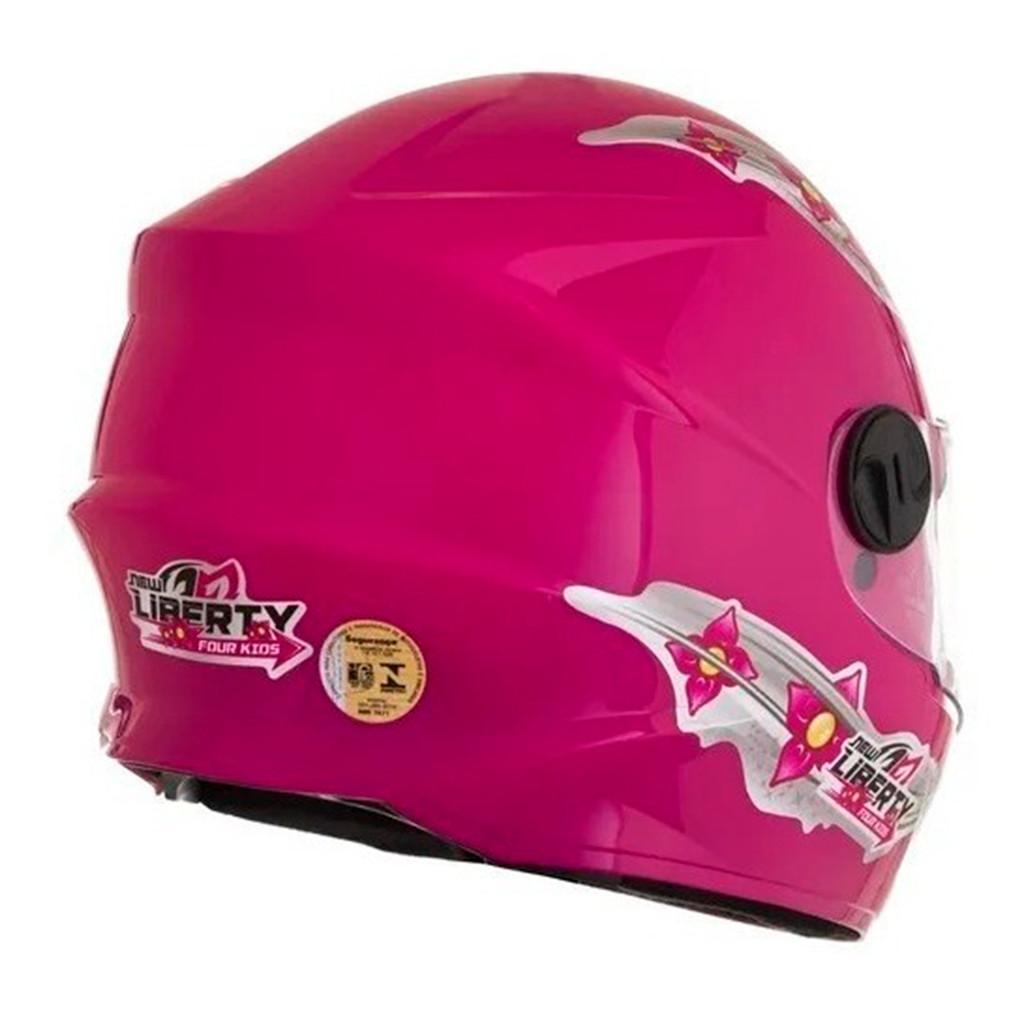 Capacete Moto Fechado Infantil Liberty Four Kids Tamanho 54 Cor Rosa Girls Criança - PRO Tork