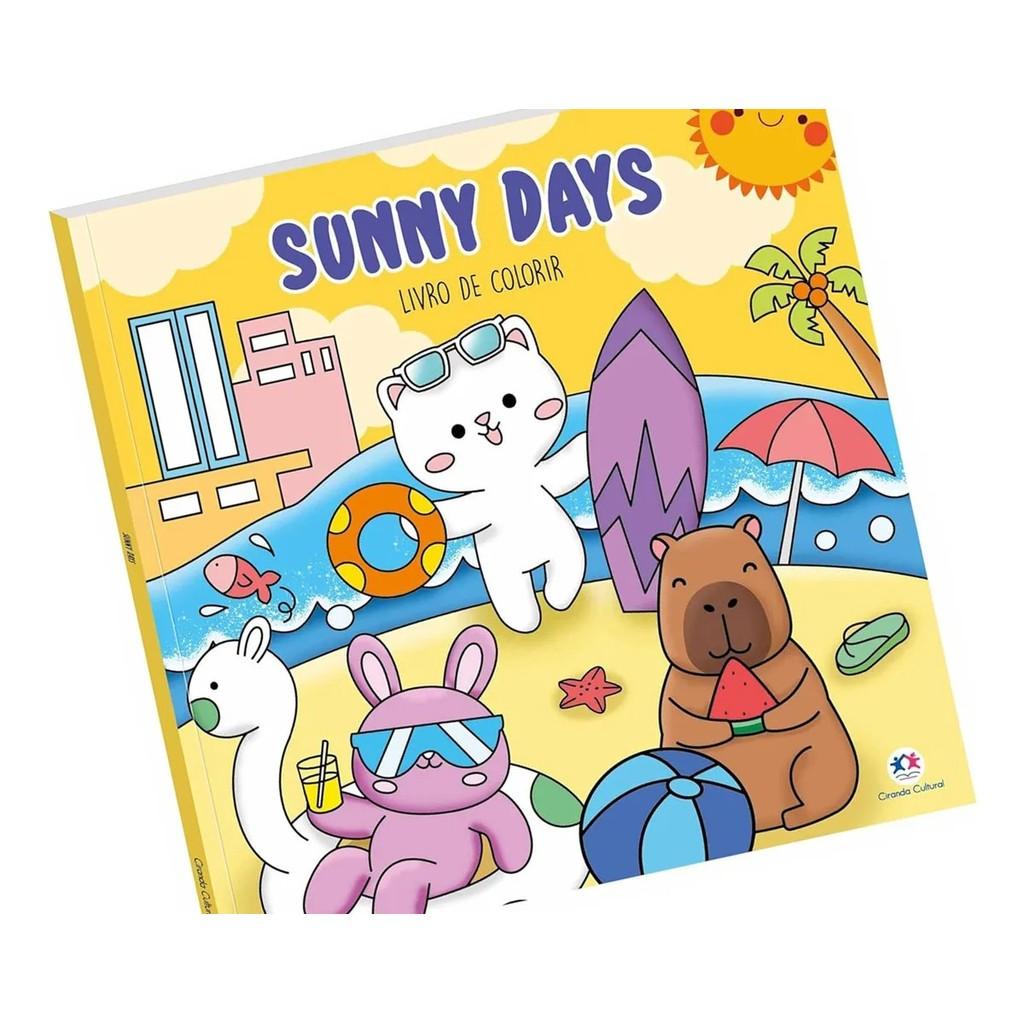 Livro Comfy Cozy Sunny Days Para Colorir
