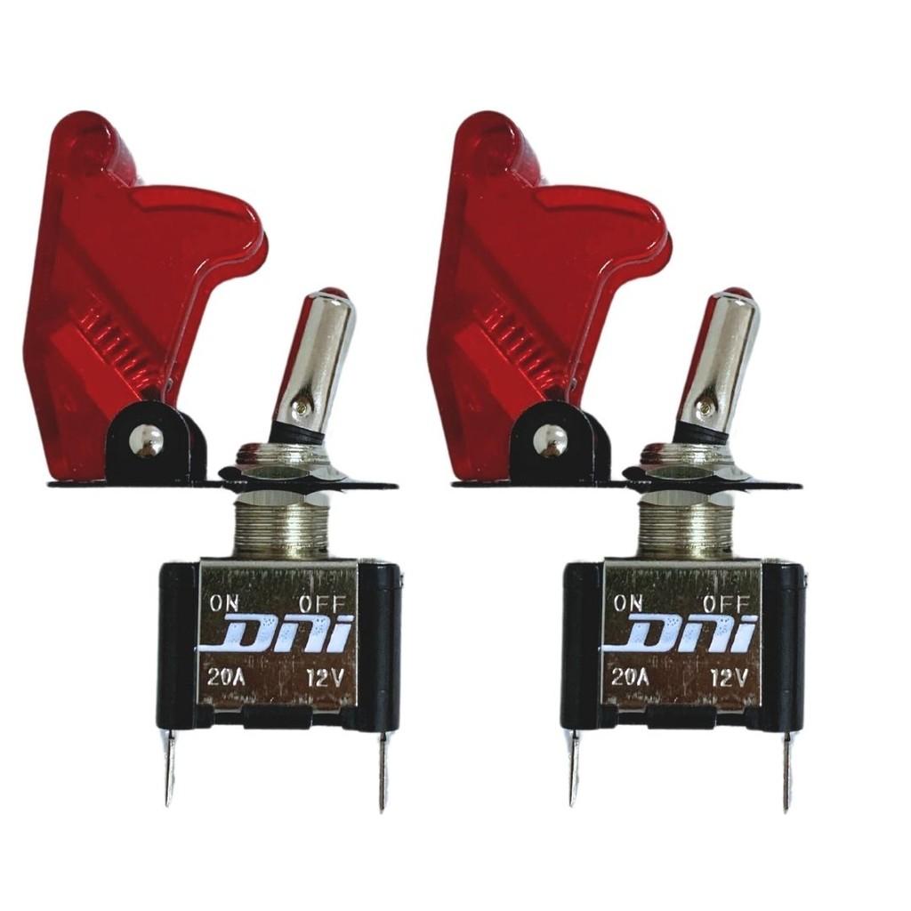 Kit 2 Chave Tic Tac Tipo LED Vemelho Chave Botão Liga Desliga 2 Posição 12v LED