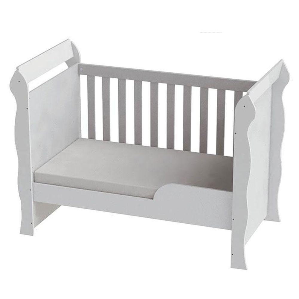 Quarto De Bebê 4 Portas Ternura Baby Com Berço Mirelle Branco Brilho Com Colchão Para Berço Americano - Incorplac