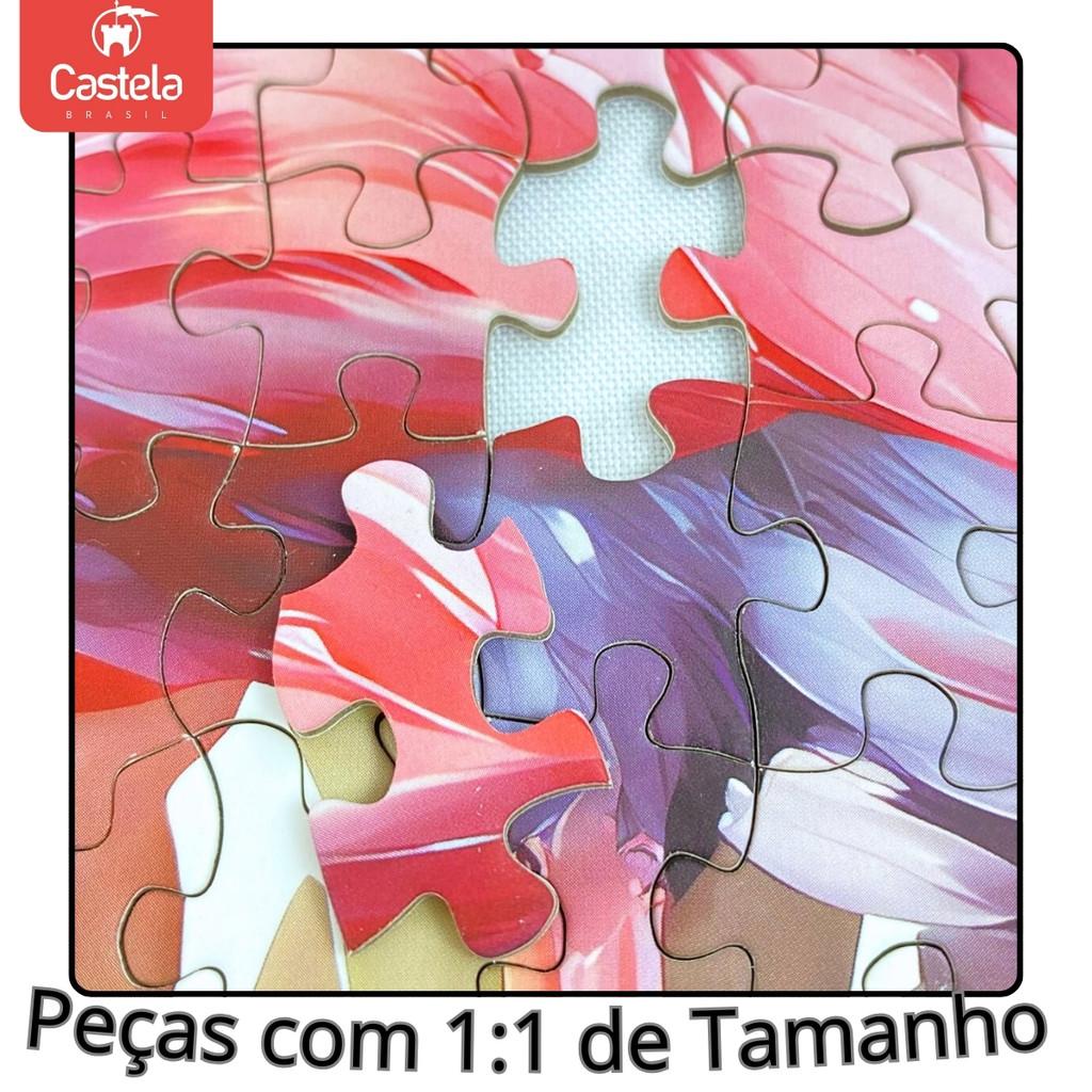 Quebra Cabeça 500 Peças Flamingo E Flores Decorativo Castela