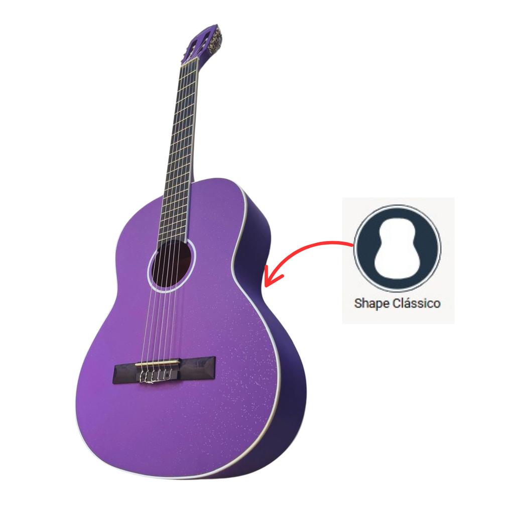 Violão Estudo Nylon Roxo Satin Giannini Start N14 Pps + Capa