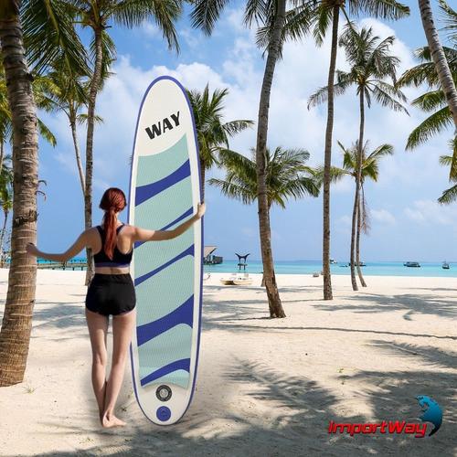 Prancha Inflável Stand Up Paddle 243x57x7cm Acessórios Bomba Remo
