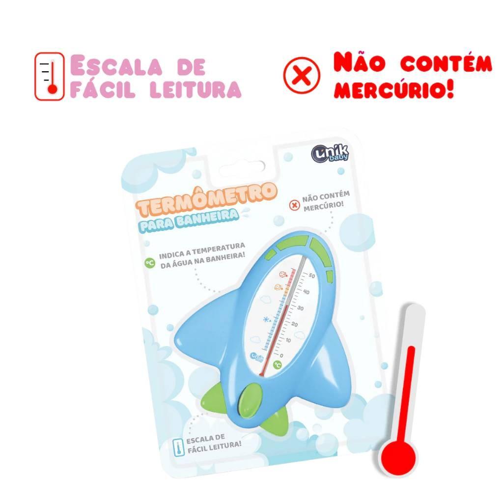 Termômetro Para Banheira De Bebe Aviãozinho Azul Rosa