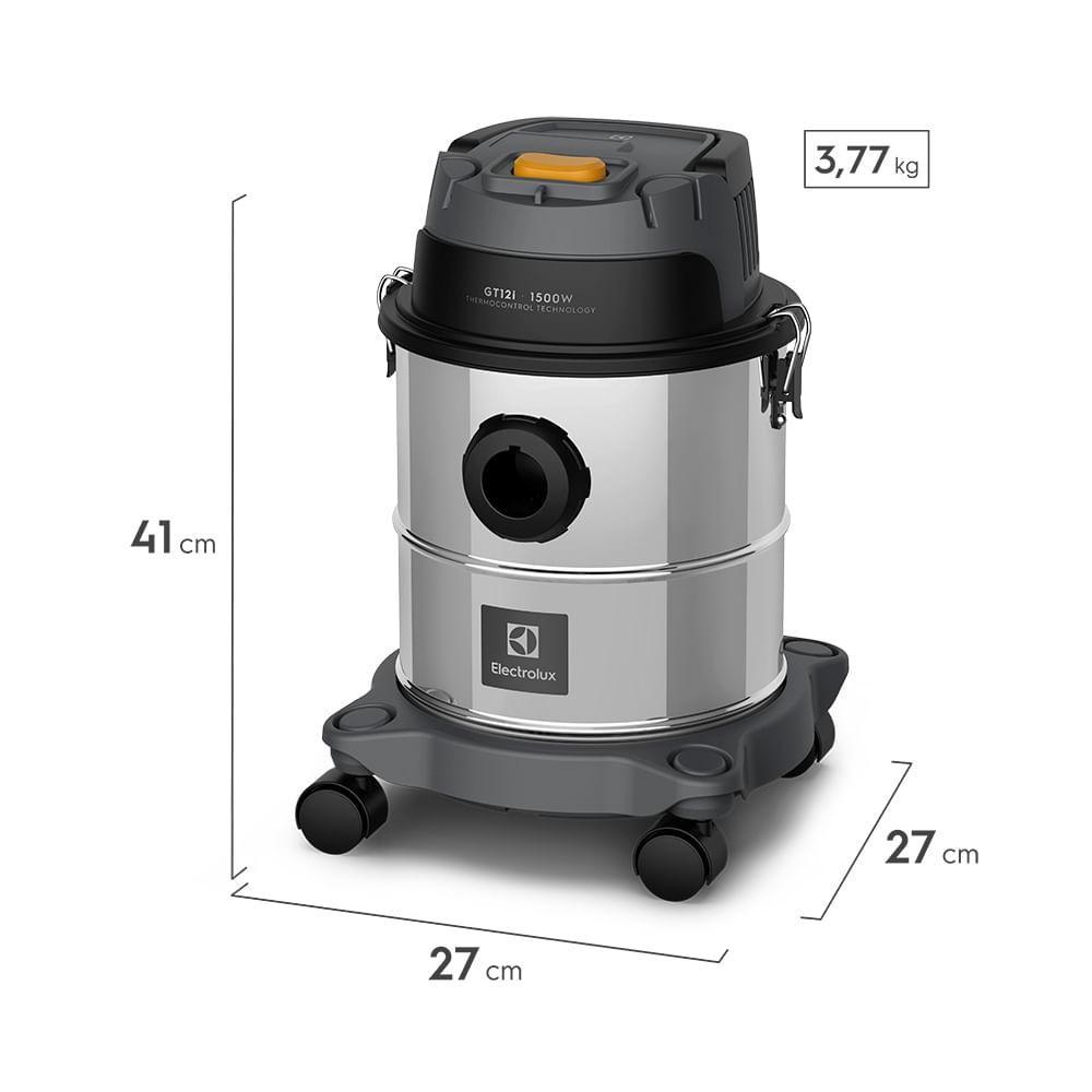 Aspirador De Pó E Água Electrolux 1500w 12L Com Thermocontrol E Função Sopro Inox (gt12l)