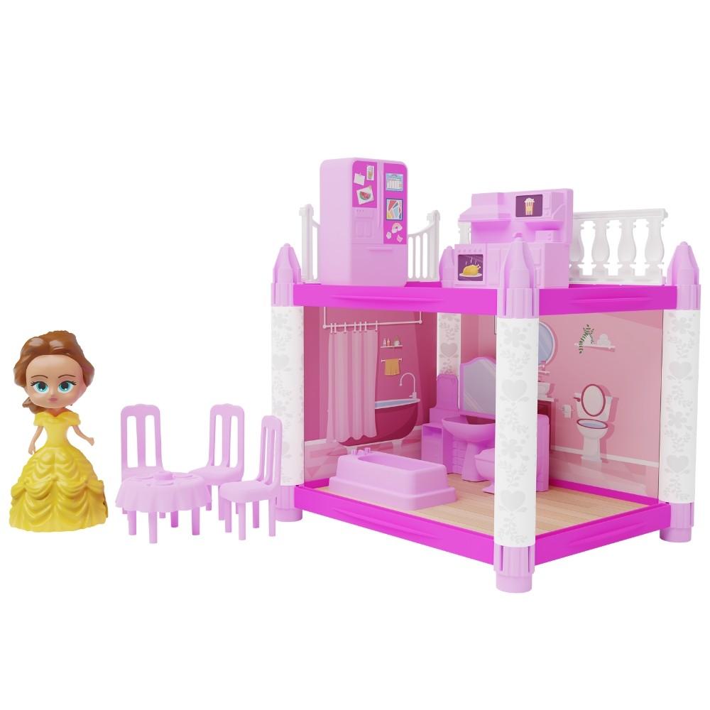 Gourmet E Banheirinho Da Princesa Ggb Brinquedos 39 Peças Cômodos Casinha Meninas 8 Móveis Boneca
