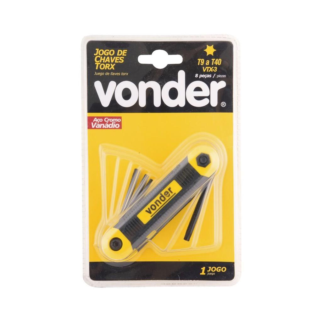 Chaves Hexalobular Jogo T9 A T40 8 Peças VTX3 Vonder