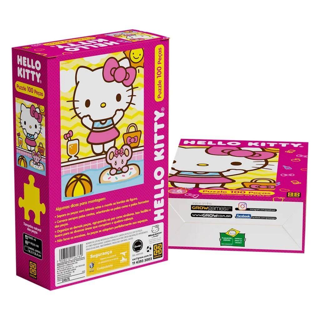 Quebra-cabeça Hello Kitty 100 Peças Grow
