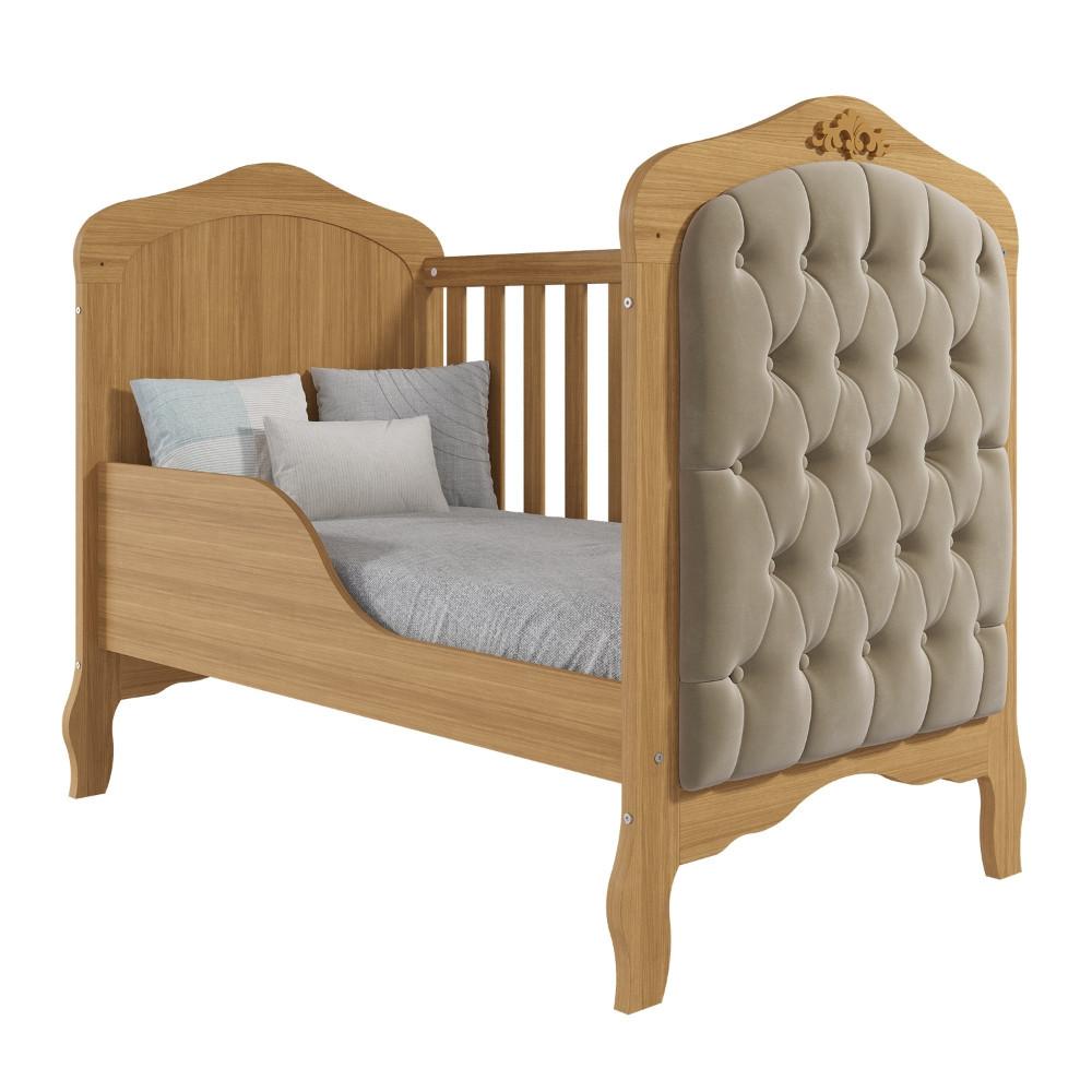 Berço 2 Em 1 Capitonê 100 Mdf Harmonia Permobili