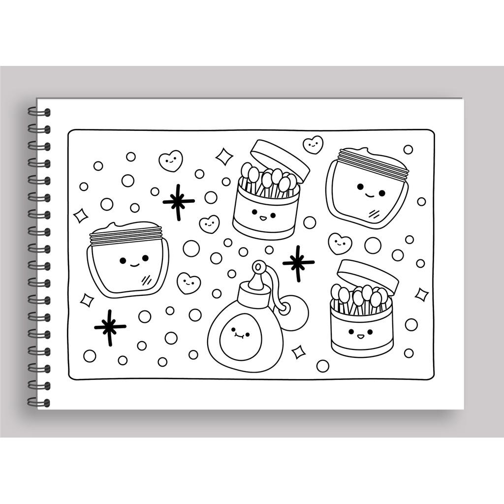 Cute Comfy Super Special Edição 1 Livro De Colorir Adulto - Dia De Skin Care - Espiral Com Caneta