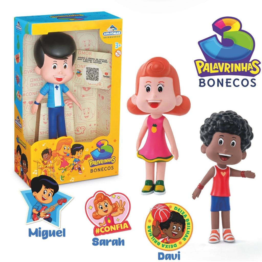 Boneco Miguel 3 Palavrinhas Articulado Infantil Adijomar