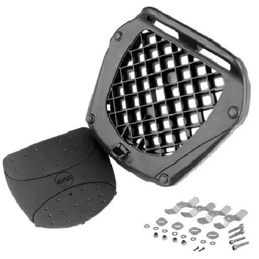 Kit Baú Moto 33L Monolock Traffic Iii Givi + Bagageiro Scam Fiberforce Fz25 2018 Até
