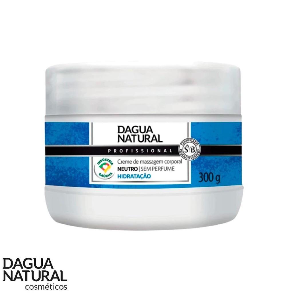 Creme De Massagem Corporal Dagua Natural Neutro 300g Sem Perfume Hidratação