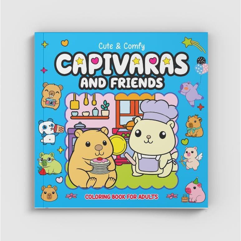 Cute Comfy Coloring Book For Adults - Capivaras And Friends - Livro De Colorir Adulto 09