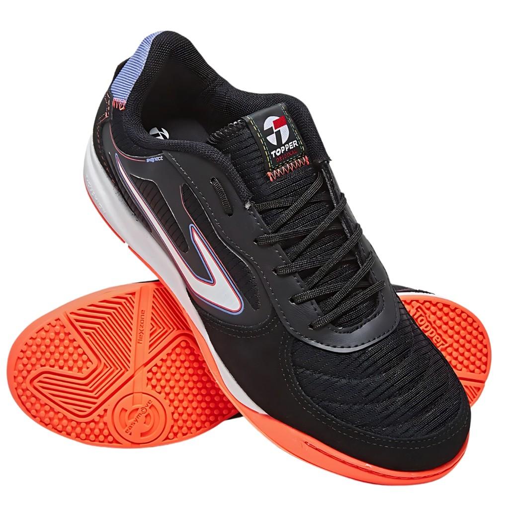 Chuteira Futsal Topper Letra Iv Masculina Camurça Original Leve E Confortável