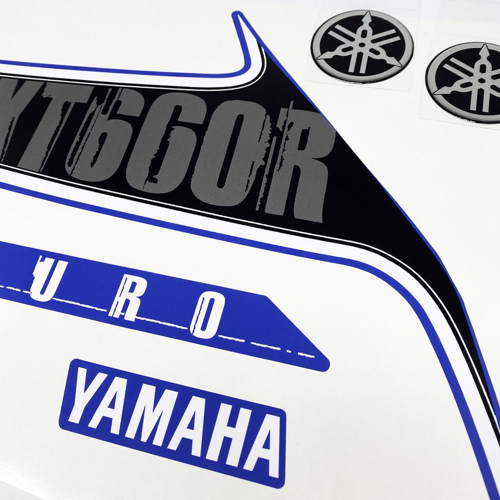 Adesivos Yamaha Xt 660r 2013 Faixa Moto Azul + Emblemas Logo