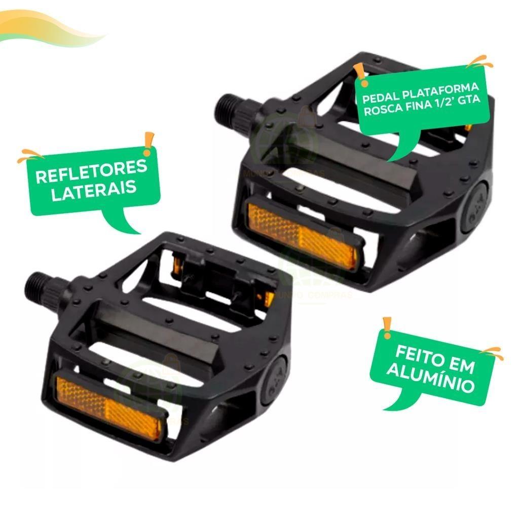 Pedal Plataforma Aluminio Para Bicicleta Rosca Grossa 9/16 Esfera Para Fácil Instalação
